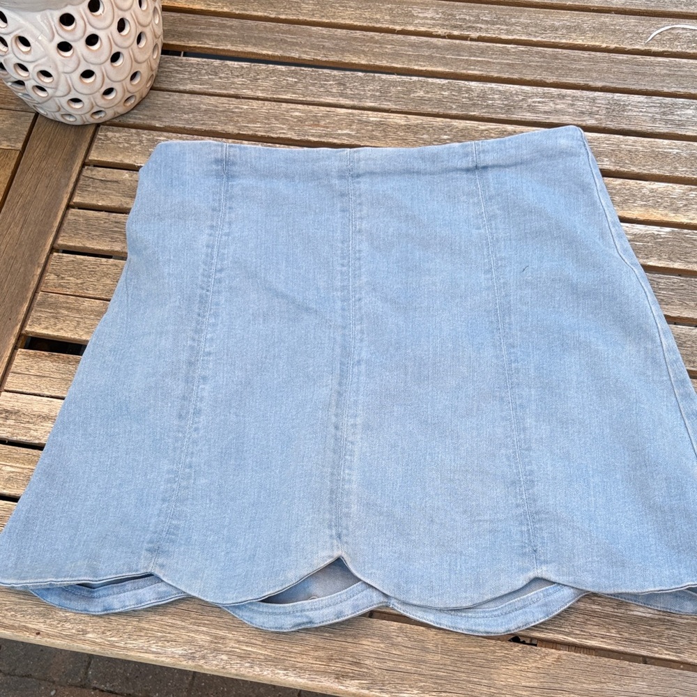 Light Blue Denim Mini Skirt